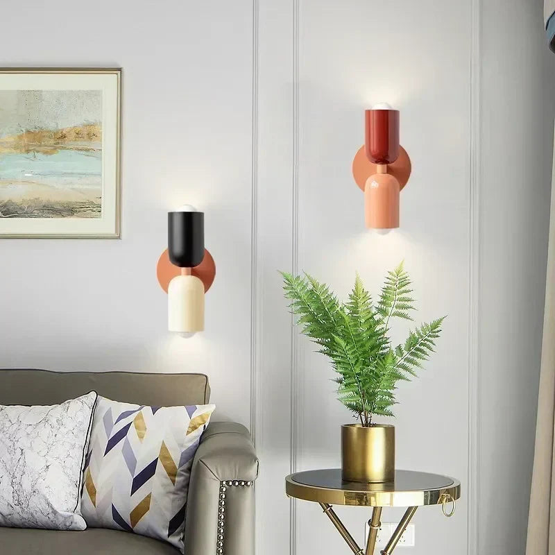 Nordic LED Wall Lamps Modern Minimalist Cream Double Head Lights