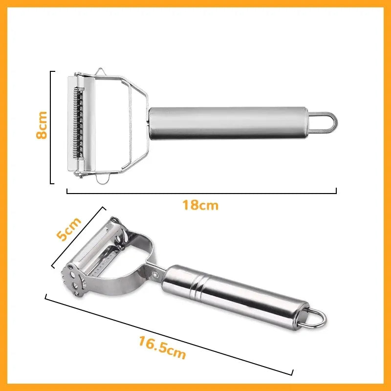 Kitchen Vegetable Peeler Stainless Steel Melon Planer Double-Head Peeler