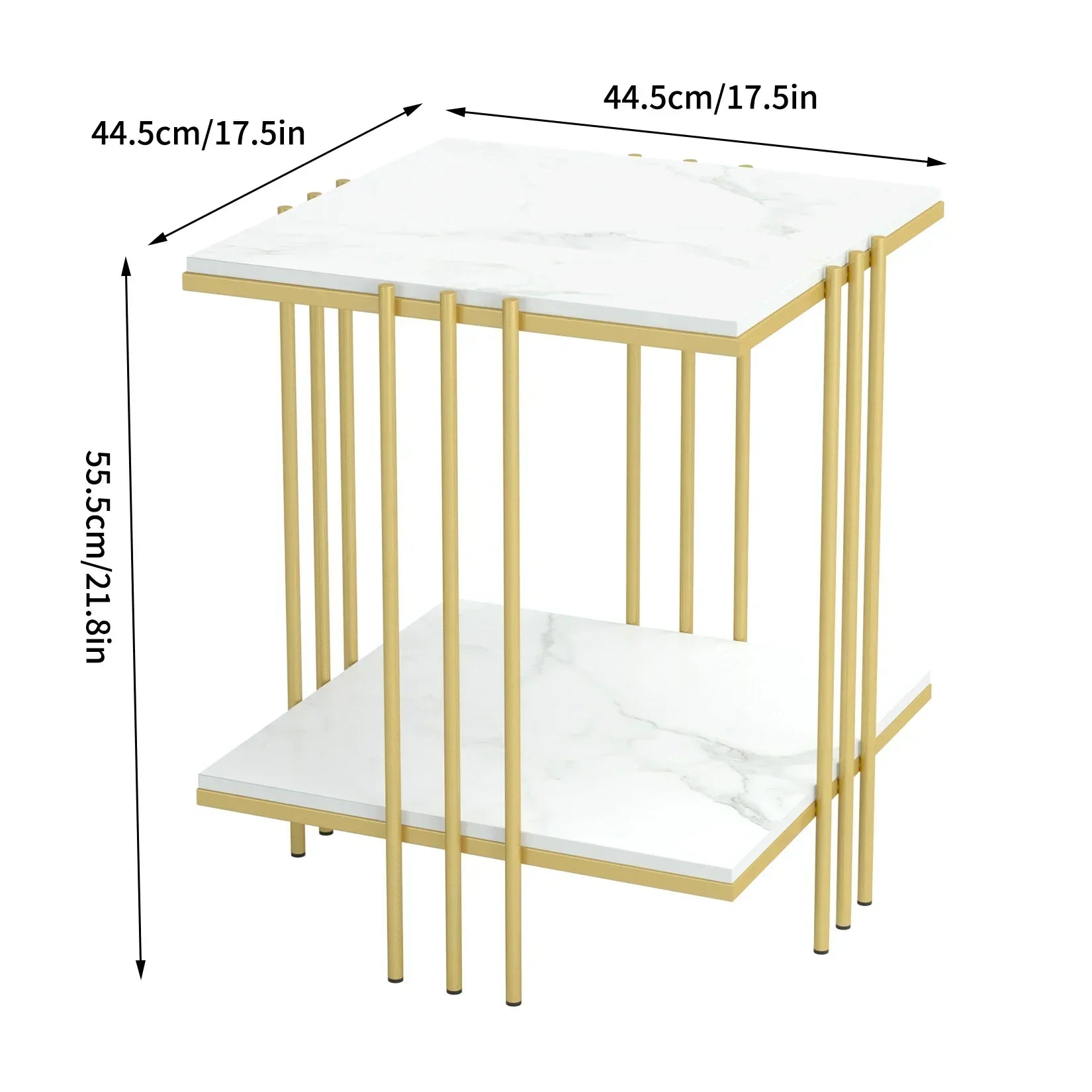 Tea Table End Table Office Coffee Table Square Marble Shelf Small Desk