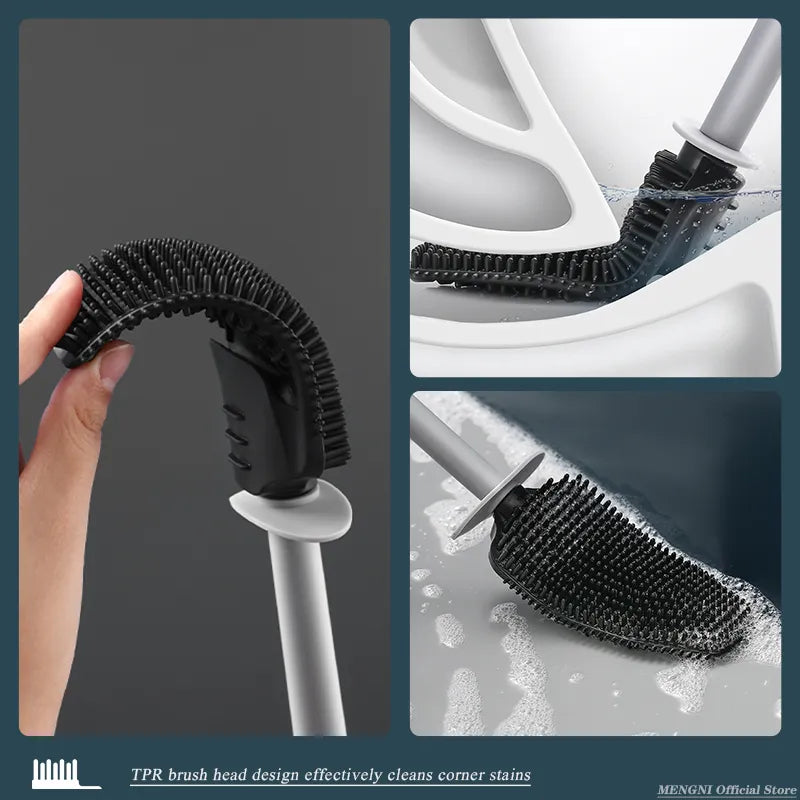 Toilet Brush Bathroom Wall-mount Quick Draining Best Clean Tool Brush